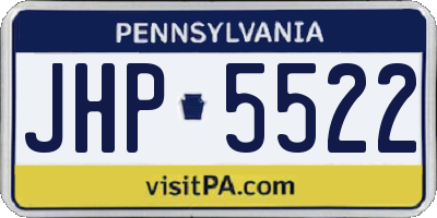 PA license plate JHP5522