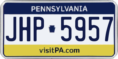 PA license plate JHP5957