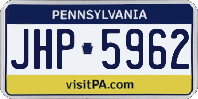 PA license plate JHP5962