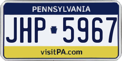 PA license plate JHP5967
