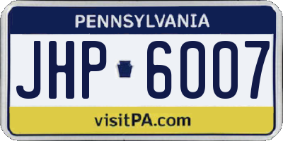 PA license plate JHP6007