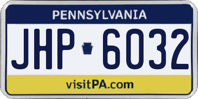 PA license plate JHP6032