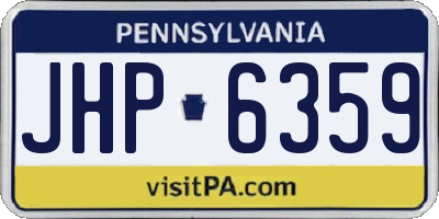 PA license plate JHP6359