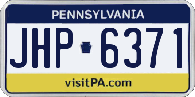 PA license plate JHP6371