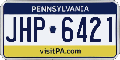 PA license plate JHP6421