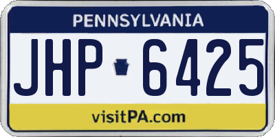 PA license plate JHP6425