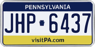 PA license plate JHP6437