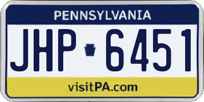 PA license plate JHP6451