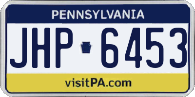PA license plate JHP6453