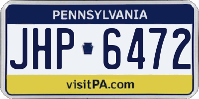 PA license plate JHP6472