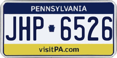 PA license plate JHP6526