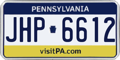 PA license plate JHP6612