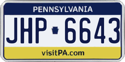 PA license plate JHP6643