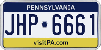 PA license plate JHP6661