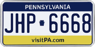 PA license plate JHP6668