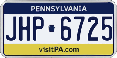 PA license plate JHP6725