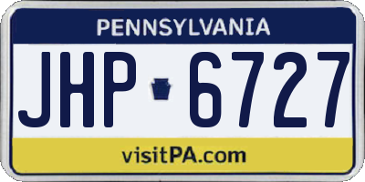 PA license plate JHP6727