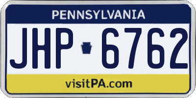 PA license plate JHP6762