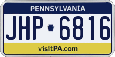 PA license plate JHP6816