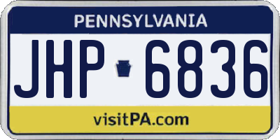 PA license plate JHP6836