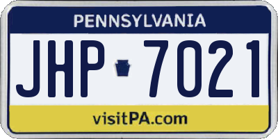 PA license plate JHP7021