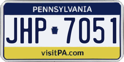 PA license plate JHP7051