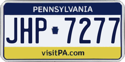 PA license plate JHP7277