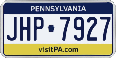 PA license plate JHP7927