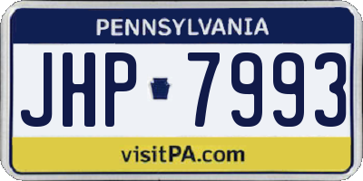 PA license plate JHP7993