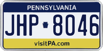 PA license plate JHP8046
