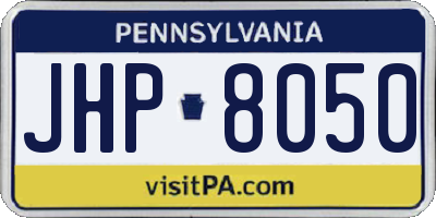 PA license plate JHP8050