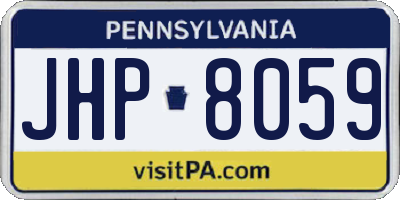 PA license plate JHP8059