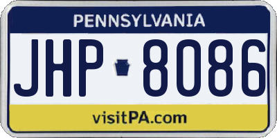 PA license plate JHP8086