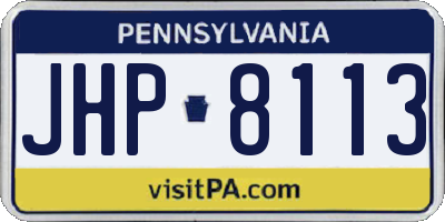 PA license plate JHP8113