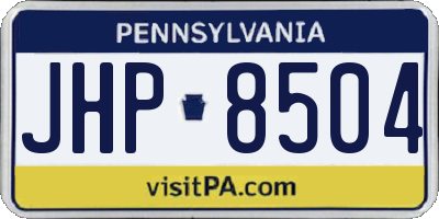 PA license plate JHP8504