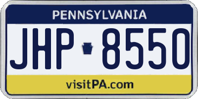 PA license plate JHP8550
