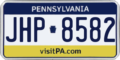 PA license plate JHP8582