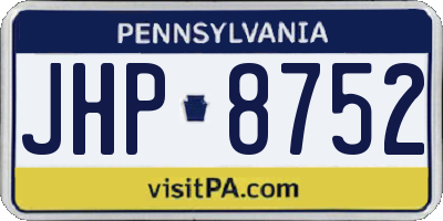 PA license plate JHP8752