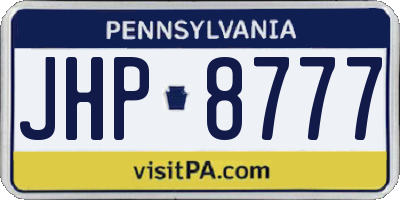 PA license plate JHP8777