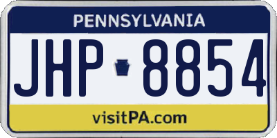 PA license plate JHP8854