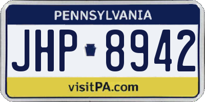 PA license plate JHP8942