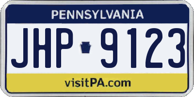 PA license plate JHP9123