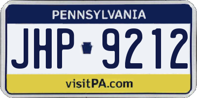 PA license plate JHP9212