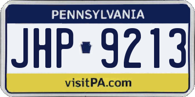 PA license plate JHP9213