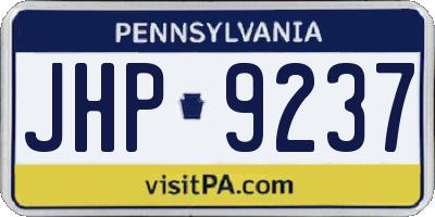PA license plate JHP9237