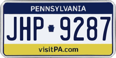 PA license plate JHP9287