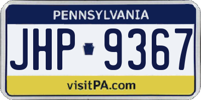 PA license plate JHP9367