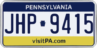 PA license plate JHP9415