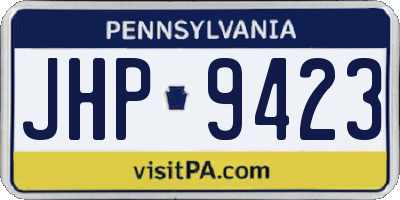 PA license plate JHP9423