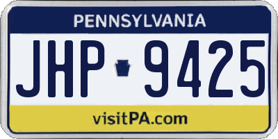 PA license plate JHP9425